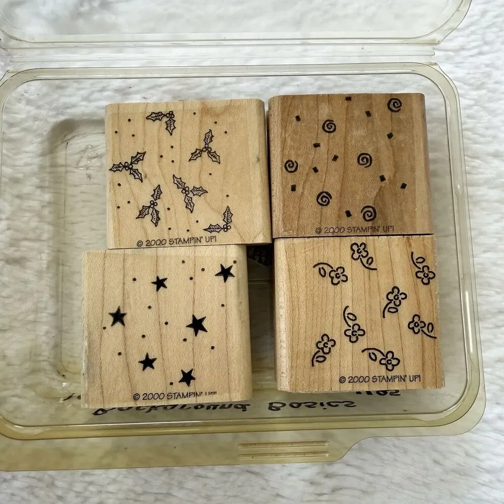 Stampin' Up! Rubber Stamp Set of 4 Beyond the Basics-Vintage 2000